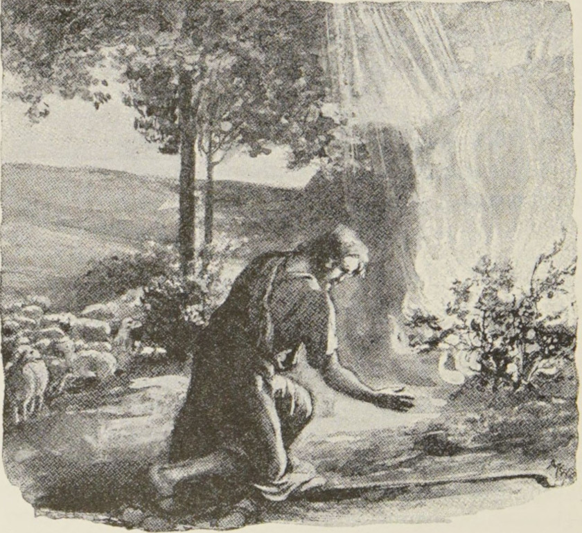 Moses at the burning bush.