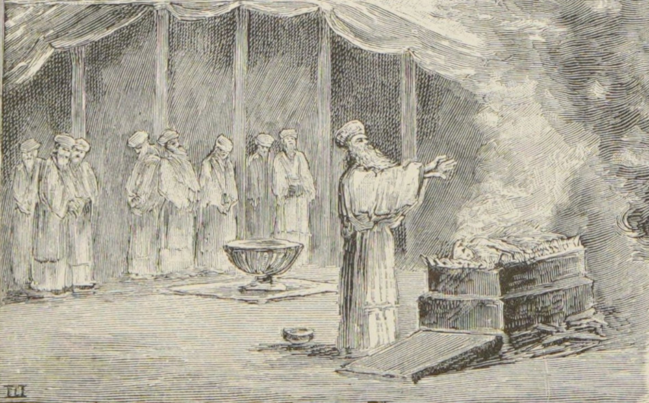Burning the sacrifice on the altar.