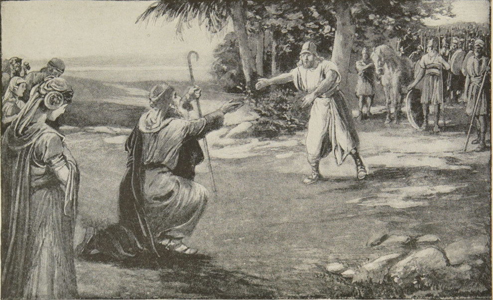 Jacob approaches Esau and his men.