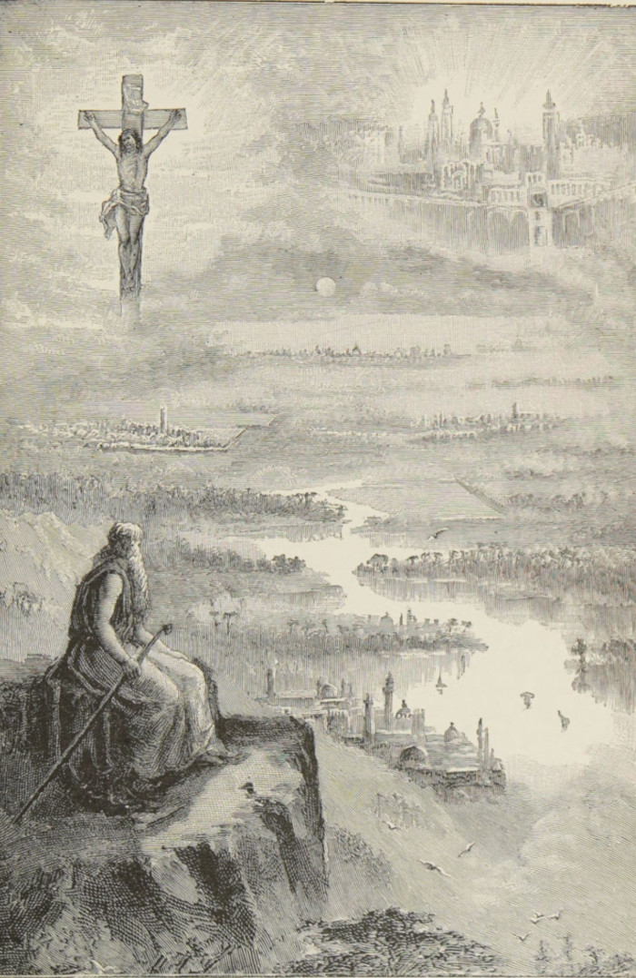 Moses looks upon the promised land.