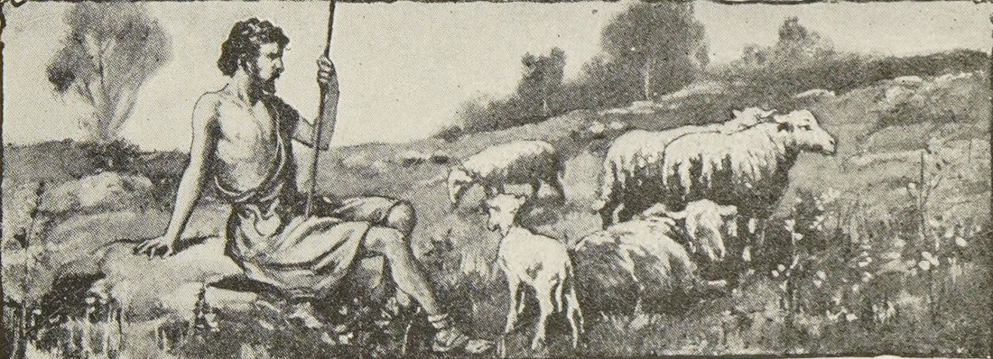 A shepherd with his flock.