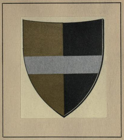 Elisei shield: left half gold, right black, with a silver horizontal across both halves.