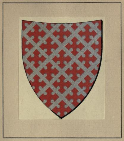 Cavalcanti shield: silver crosses forming a diagonal grid on red field.