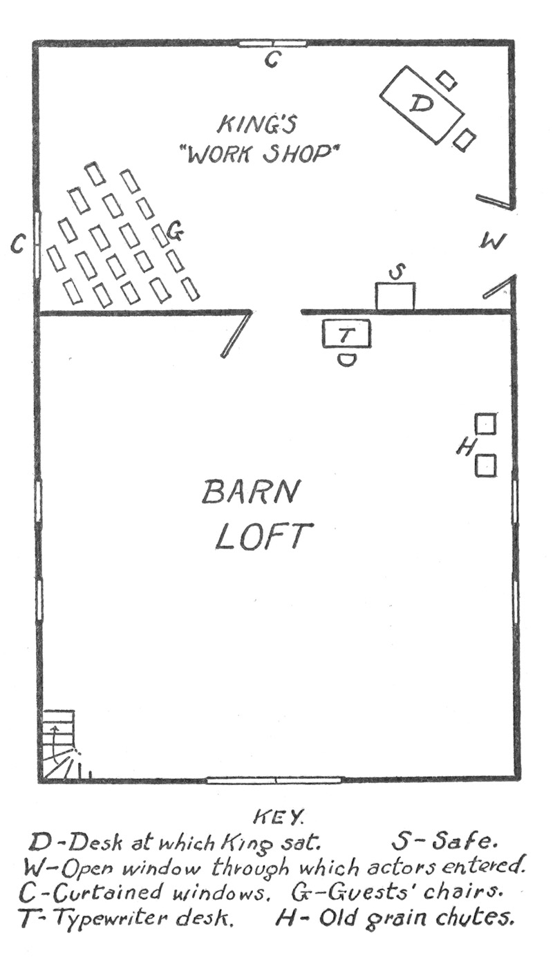 Map of King's workshop and the barn loft
