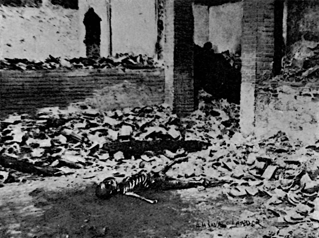 A partial-skeleton among ruins