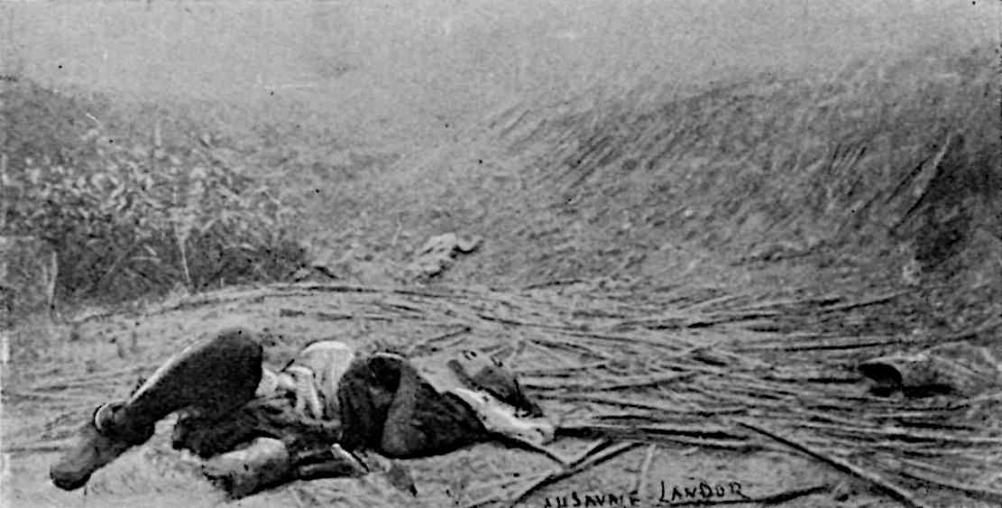 Soldier to left, leg to right