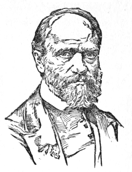 Bust of Engerth, facing forward; beard, sideburns, mustache, receding hairline.