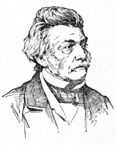 Bust of Förster, facing slightly right. Mustache, mutton chops, hair combed away from face.