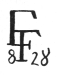 Interlocked initials: FF 828