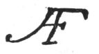 Connected initials: AF.