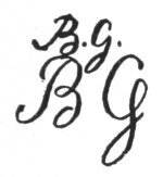 Initials: B.G. and B G