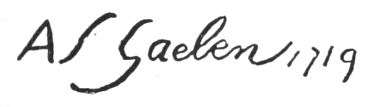 Signature: A / Gaelen 1719