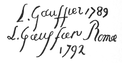 Signatures: L. Gauffier 1789 and L. Gauffier Rome 1792