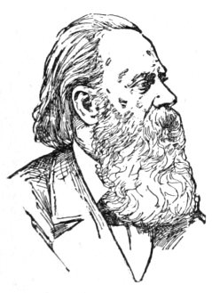 Bust of Gebhardt, facing right. Long full beard and mustache, receding hairline, long hair to shoulders.