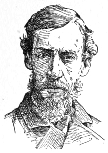 Bust of Gifford, facing forward; beard and mustache; short hair, curly around the ears.