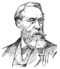 Bust of Gude, facing slightly right; full beard and mustache, wire-rim glasses; short straight hair.