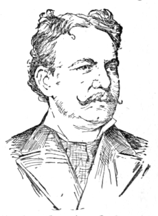 Bust of Gussow, facing slightly right; handlebar mustache, short curly hair parted in the middle.
