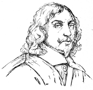Bust of Heem, facing slightly right; Van Dyke mustache and and beard; wavy hair to shoulders