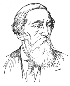 Bust of Hodgson, facing slightly right; full beard and long mustache; straight hair clipped to his ears.