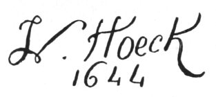 Signature: J. Hoeck 1644