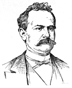 Bust of Hoff, facing slightly right; thick mustache, no beard; short wavy hair.