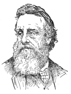 Bust of Hook, facing slightly left; full beard and mustach, wavy hair.