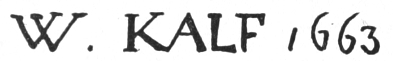 Printed signature: W. KALF 1663