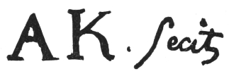 Initials: A K. fecit