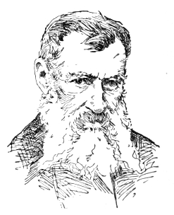 Bust of Kauffmann, facing forward; very thick, long mustache that covers a full beard; short hair.