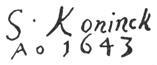 Signature: S. Koninck A<span class="sup">o</span> 1643.