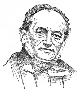 Bust of Krüger, facing forward; muttonchops, no beard or mustache; receding hairline, thin hair.