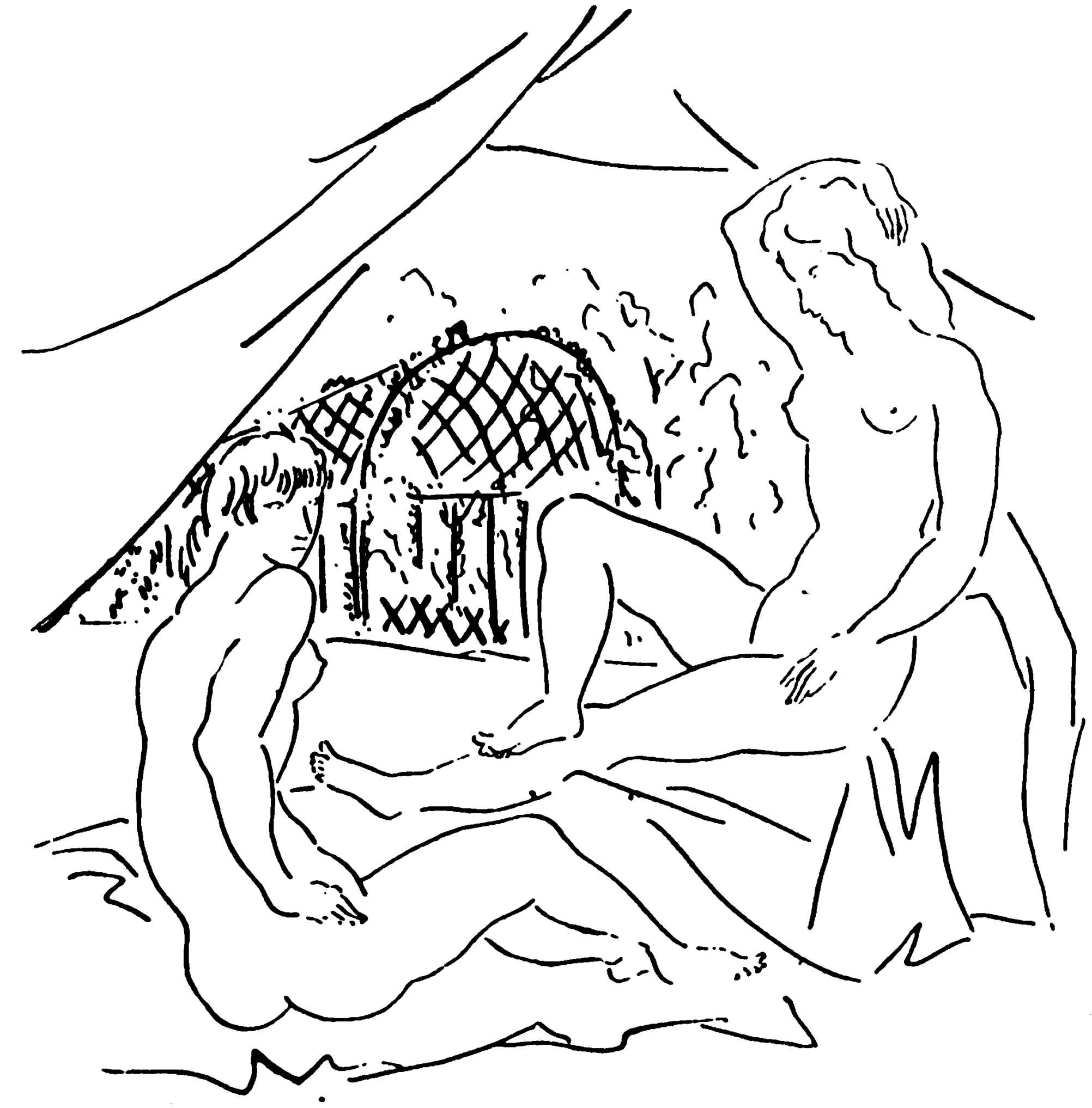 Two nude women