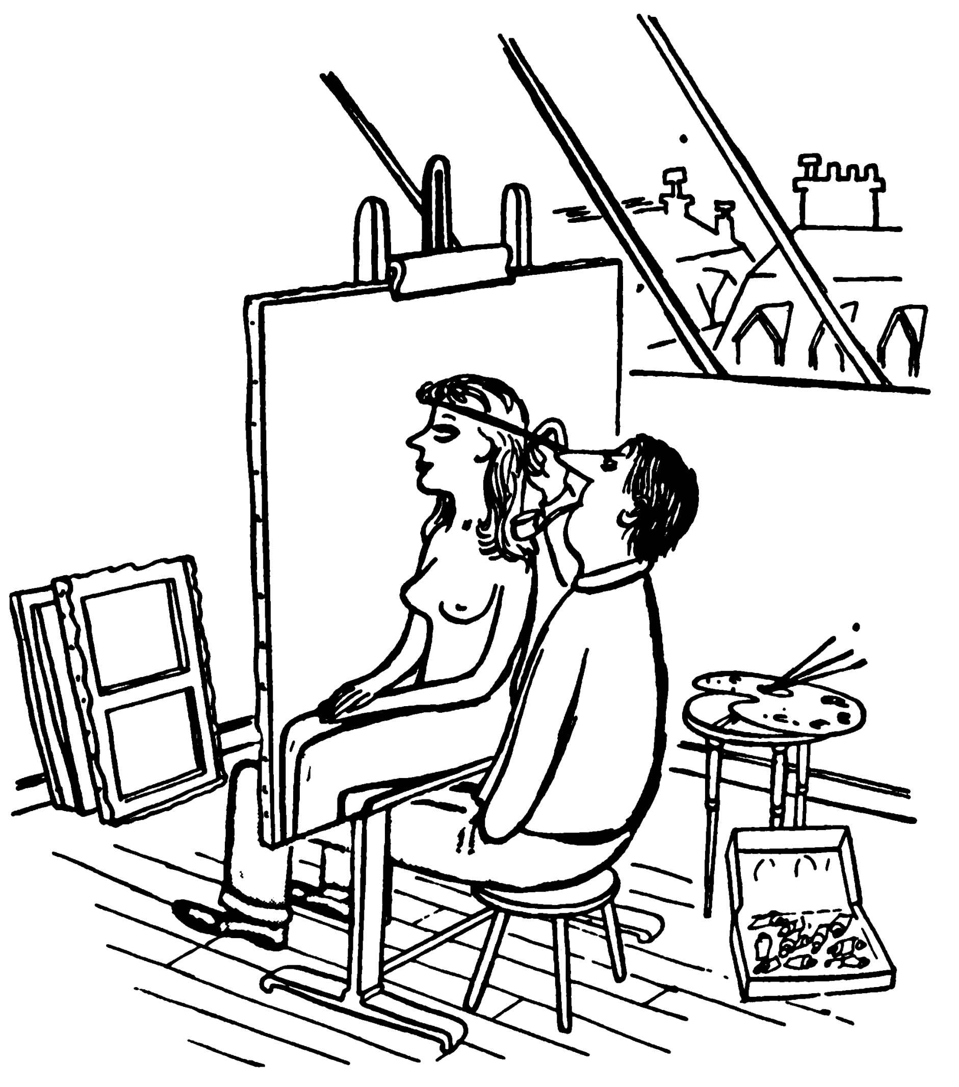 Atrist painting nude