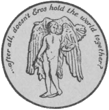 Publisher logo depicting Eros,               the ancient Greek god of love,               and the inscription               “...after all, doesn't Eros               hold the world together?”