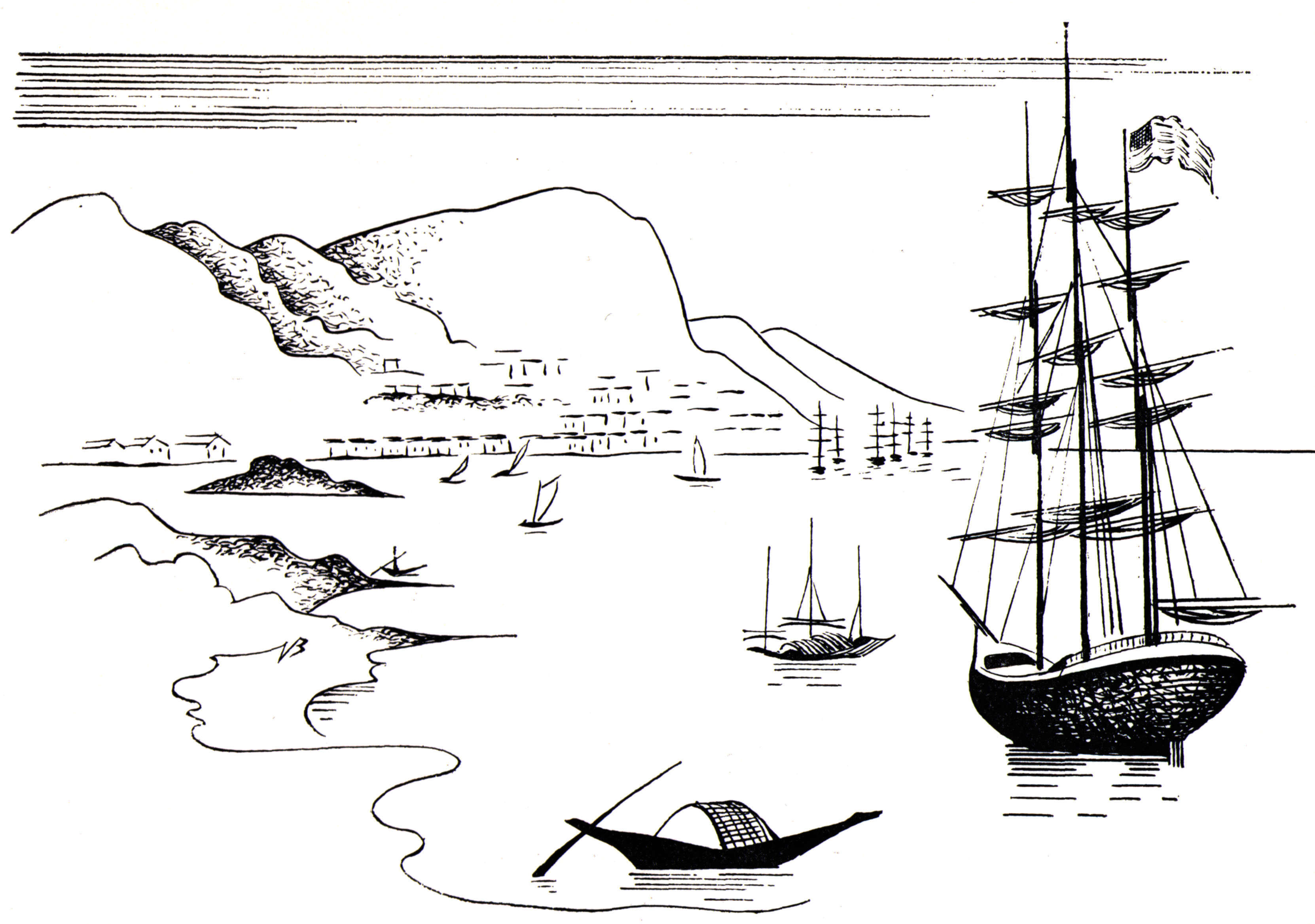 View of harbor with ships