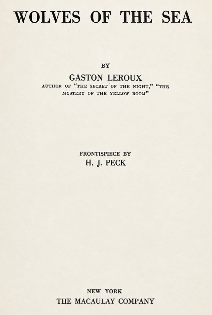 Title page of the book Wolves of the sea.