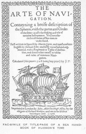 Fac-simile of Title-page of a Sea Handbook of Hudson's Time