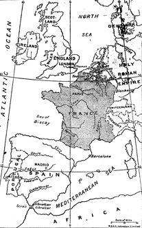 Map Of Western Europe In The Time Of Queen Anne.