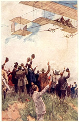  The Aeroplane circled over the heads of the spectators.