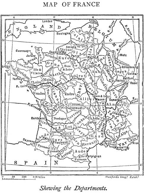 MAP OF FRANCE. Shewing the Departments.