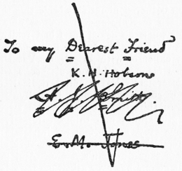 To my Dearest Friend Handwritten dedication, To my Dearest Friend (successive names crossed out)