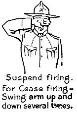 Suspend firing. For Cease firing--Swing arm up and down
several times.