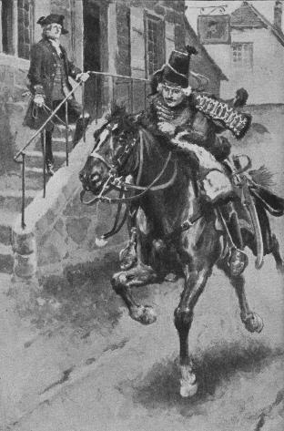 As Fergus was sallying out, a mounted officer dashed by at a gallop