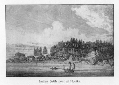 Indian Settlement at Nootka.