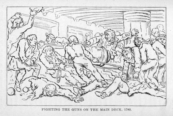 FIGHTING THE GUNS ON THE MAIN DECK, 1782.