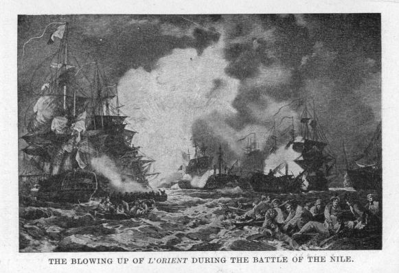 THE BLOWING UP OF L'ORIENT DURING THE BATTLE OF THE NILE.