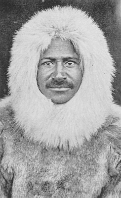 MATTHEW A. HENSON IMMEDIATELY AFTER THE SLEDGE JOURNEY TO THE POLE AND BACK (Showing the effect of the excessive strain. Compare with frontispiece and with portrait facing page 139)