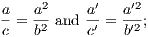 a- a2 a′ a′2-
c = b2 and c′ = b′2;