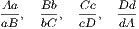 Aa- Bb Cc- Dd-
aB , bC, cD, dA
