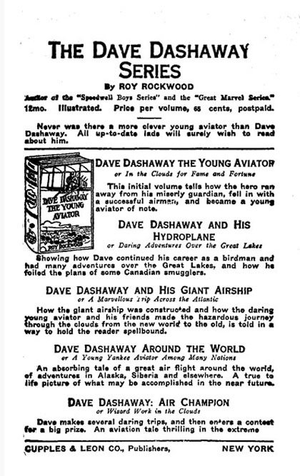 Ad for The Dave Dashaway Series of books